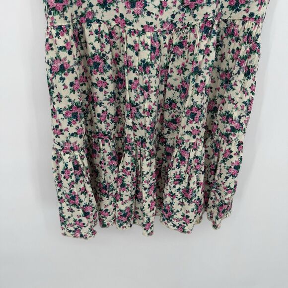 Crush by ABC Family Floral Mini Dress Rayon Size Large Coquette Ruffle Y2k - Picture 3 of 10
